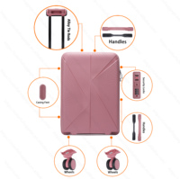 Cangkang Koper Profesional Anti Air Bahan ABS PC Ukuran 20 24 28, Sudah Dilubangi, Pengganti Cangkang Koper Keras untuk Perakitan