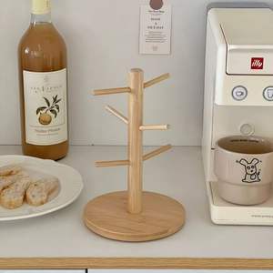 Support de cintre d'<span class=keywords><strong>arbre</strong></span> en <span class=keywords><strong>bois</strong></span> Offre Spéciale support de stockage suspendu support de vidange de tasse créative - Product Image 5