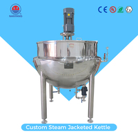 Marmite à vapeur verticale à double enveloppe de 300L, 500L, 1000L pour la fusion et le mélange du sucre, machine de traitement du sirop, marmite de mélange de sauces