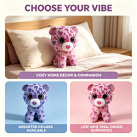 Portachiavi Peluche Leopardo Rosa con Grandi Occhi Morbidi, Bambola Animale Imbottita da 4 Pollici, Premio per Macchine Arcade nei Centri Commerciali, Fornitore Diretto, Disponibile in Magazzino