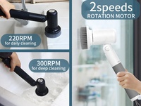 Portable De Poche Multifonctionnel Électrique Épurateur Salle De Bains Plancher Rotatif Nettoyage Spin Brosses Sans Fil Ménage 7 en 1