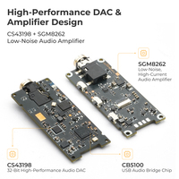 Carte PCBA décodeur audio USB haute résolution, PCM 32 bits 384 kHz, charge casque 16-600Ω, PEQ via application et mise à niveau OTA, OEM d'usine