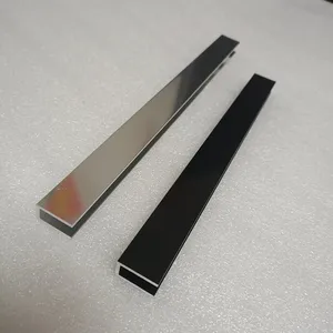 Profil de canal en U en aluminium brillant personnalisé pour verre de douche 8mm 10mm 12mm