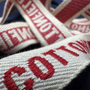 Étiquettes en coton tissé haute densité, étiquettes de cou de vêtements, à la mode, Logo moderne, étiquettes de marque - Product Image 4