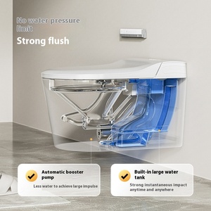 Nouvel arrivage de toilettes murales en céramique réservoir d'eau dissimulé intelligent télé<span class=keywords><strong>commande</strong></span> bol allongé à chasse d'eau suspendue avancée - Product Image 3