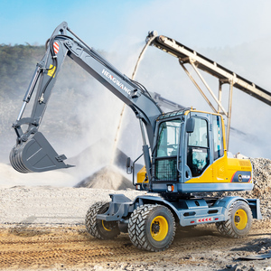 Mini-excavatrice sur roues, la plus petite excavatrice, HW80-9, 9 tonnes, 65 kW, type sur roues, garantie 1 an, pompe PLC, hydraulique importé - Product Image 2