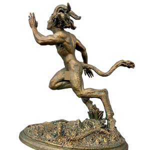 Statue de satyre en cours d'exécution galvanisée en bronze fait main personnalisé 7.5 ''mythologie orque Figurine résine - Product Image 5