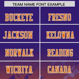 Camiseta de Fútbol Americano Personalizada con Degradado de Estrellas en Morado y Naranja - Product Image 3