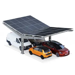 Soloport Brand Modern Carport Designs PP4-G12600 Double-Sided Base Field With 30 Solar Modules Car Park Canopy