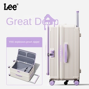 2025 unisex công suất lớn xe đẩy hành lý mới phía trước mở vali không thấm nước Spinner mở rộng dây kéo lớp bổ sung - Product Image 6