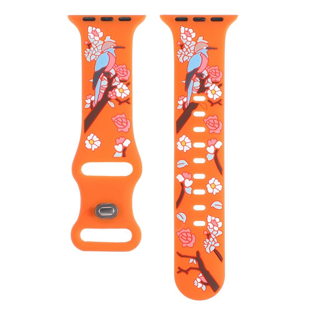 Colorido Pájaro Floral Naranja