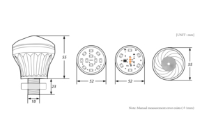 Alta calidad 60mm RGB RGBW cabujón luces LED nuevo diseño 18leds 24V Rgb automático para Parque de Atracciones 24V cuerpo de PC para diversión - Product Image 4