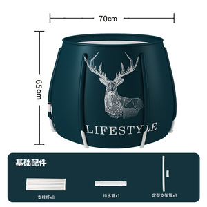 <span class=keywords><strong>Baignoire</strong></span> pliable Portable <span class=keywords><strong>pliante</strong></span> en plastique, baril de bain rond, pour la <span class=keywords><strong>douche</strong></span>, le Spa, couleur bleu - Product Image 5