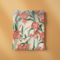 Nouveauté, tissu imprimé de fleurs de tulipes colorées en coton biologique 100%, tissu en coton léger et doux pour robes et vêtements