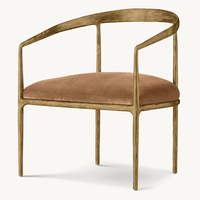 Mobilier d'hôtel moderne dossier baril chaise en tissu chaise de canapé simple d'intérieur à cadre métallique de loisirs chaises de salle à manger durables