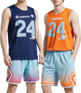 Impresión por sublimación personalizada, ropa deportiva ligera sin mangas, camisetas de uniformes reversibles, uniformes de <span class=keywords><strong>baloncesto</strong></span> negros y amarillos - Product Image 2