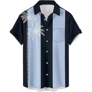Men's Breathable Short Sleeve Button <b>Down</b> Hawaiian Casual Printed Summer Regular Fit Beach Vacation Aloha Shirt - Product Image 1