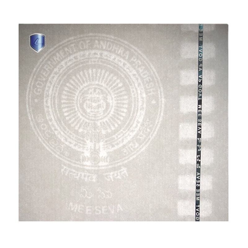 Waterproof Security Paper Watermark with UV Fiber