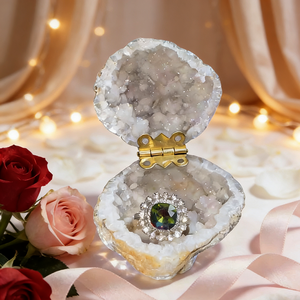 <span class=keywords><strong>Caja</strong></span> para Anillo de Ágata Blanca Natural - <span class=keywords><strong>Caja</strong></span> Creativa para Propuesta de Matrimonio, <span class=keywords><strong>Caja</strong></span> de Joyería para Especímenes de Cristal y <span class=keywords><strong>Minerales</strong></span>, Superventas - Product Image 5