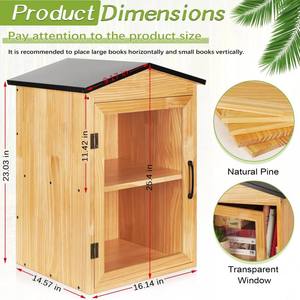 Boîte de bibliothèque à double couche personnalisée, boîte d'échange de littérature, rangement de livres, armoire en bois, bricolage, quartiers, écoles, partage - Product Image 6