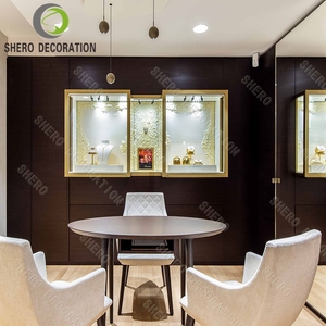 Conception moderne de salle d'exposition de bijoux, comptoir d'exposition de bijoux en verre pour la vente au détail, vitrine de bijoux de luxe personnalisable à vendre - Product Image 1