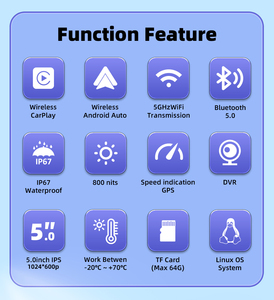 Ekiy 5 Inch Xe Máy Carplay GPS Navigation Màn Hình Hiển Thị Không Dây Carplay Moto Android Tự Động Xách Tay Kỹ Thuật Số Xe Máy - Product Image 2