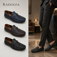 Mocassins pour hommes en cuir de vache véritable, souples et pliables, chaussures de conduite avec détails métalliques, mocassins à enfiler décontractés RADOLFA personnalisables