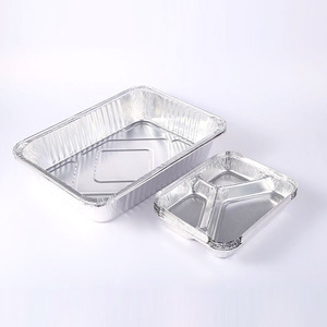 Disposable Take Away Lunch Packing Boxes Takeaway Fast Food Aluminium Foil Food Container Aluminum Foil Baking Tray