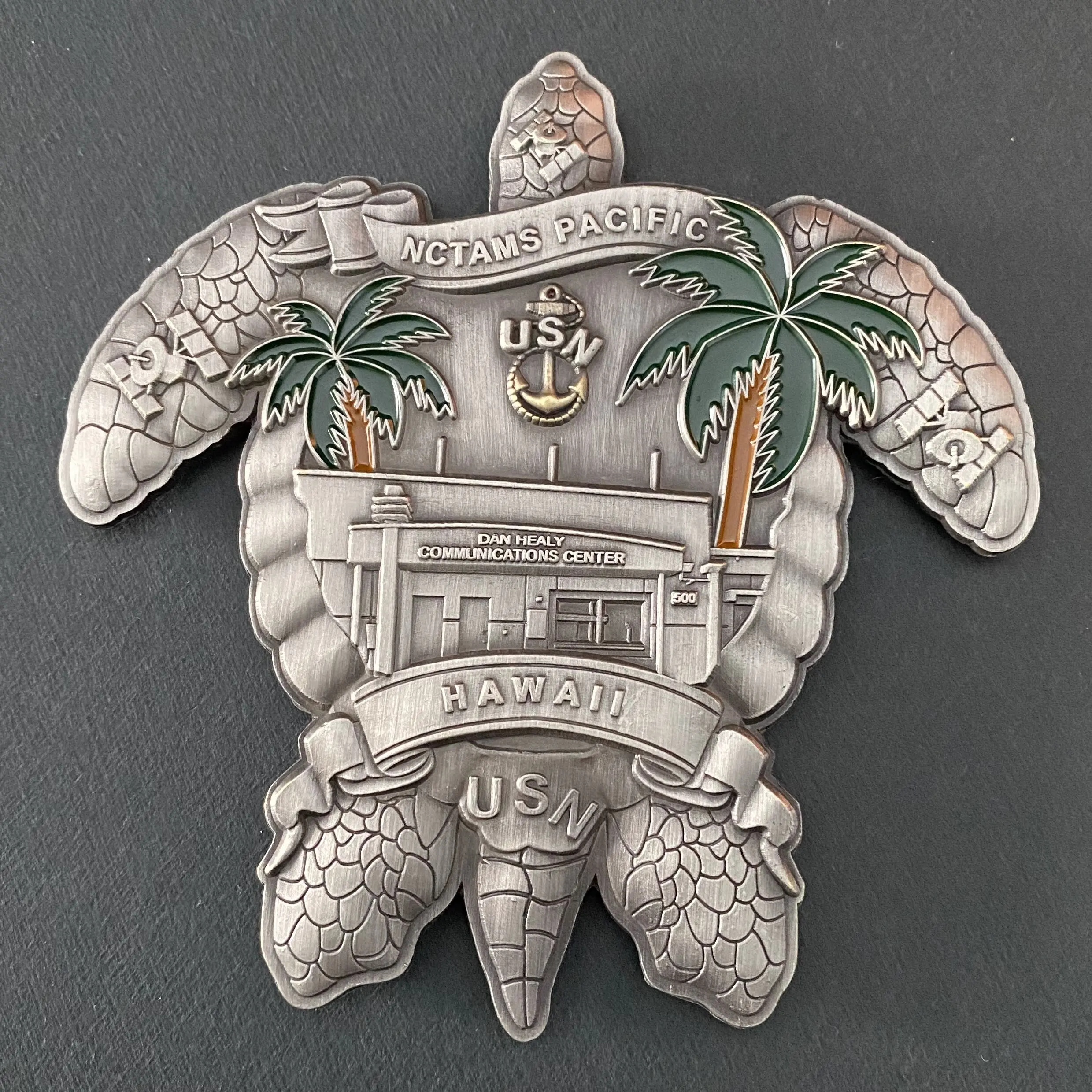 Античная никелевая сувенирная черепаха на заказ, морской шеф Тихоокеанского флота, всегда готов к вызову, монета