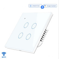 Smart Wifi 1/2/3 Gang Interrupteur de panneau de verre Interrupteur tactile et mural Max. 10A Current Inteligente Smart Switch