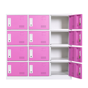 Armario <span class=keywords><strong>de</strong></span> Almacenamiento <span class=keywords><strong>de</strong></span> Acero con Recubrimiento en Polvo, Armario Metálico Ventilado Antioxidante <span class=keywords><strong>para</strong></span> Gimnasio y Escuela - Product Image 2