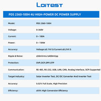 Fuente de Alimentación CC LOITEST PDS 2360-100H 0-360V 0-100A 15kW 4U de Alta Precisión, Paralela, Amplio Rango de Salida, 93% de Eficiencia