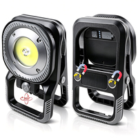 Lampe à clip multifonctionnelle magnétique rotative à 360° portable rechargeable en ABS COB pour usage en jardin