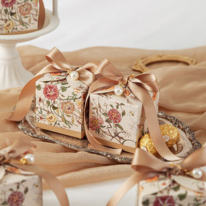 <span class=keywords><strong>Chic</strong></span> Rose Floral carré aquarelle voyage boîte-cadeau papier <span class=keywords><strong>mariage</strong></span> anniversaire noël faveur boîte <span class=keywords><strong>mariage</strong></span> faveur boîte - Product Image 3