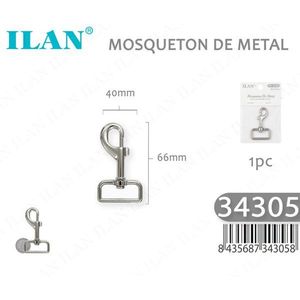 Moschettone in metallo ILAN 40x66mm con chiusura a scatto per tracolla borsa - Product Image 3