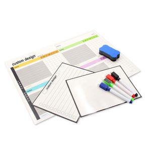 Tableau blanc magnétique personnalisé pour réfrigérateur, bloc-notes de liste de courses avec stylo - Product Image 3