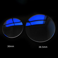 Cristal de Zafiro Redondo para Reloj, con Recubrimiento AR Azul, Grosor Personalizado, Diámetro de 18-42 mm, Antiarañazos y Reflectante