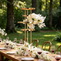 Nouveau support de fleurs en fer détachable, style fête festive, pour mariage, centre de table, décoration de table, présentoir (100/118cm)