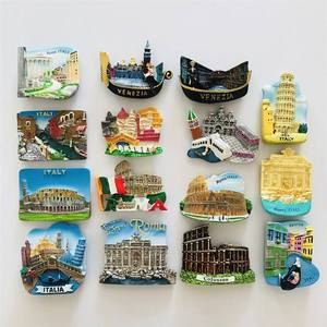 Aimant <span class=keywords><strong>de</strong></span> réfrigérateur en résine écologique <span class=keywords><strong>de</strong></span> haute qualité, design unique en relief représentant un monument, pour la décoration et les cadeaux, autocollant magnétique souvenir - Product Image 1