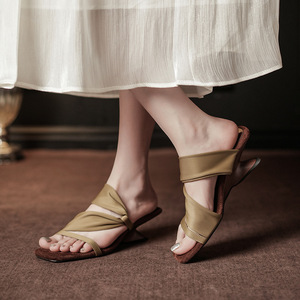 0138 Women <b>Flat</b> <b>Sandals</b> Open Toe Solid Color Bow Decoration Breathable Microfiber Lining <b>Flat</b> Heel Summer Casual Shoes - Product Image 3