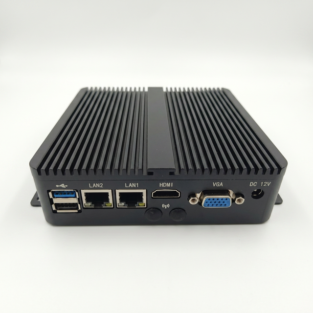 EPC-19D Fanless Industrial Mini PC Intel Celeron J4125/J1900 4-Core Dual LAN 2x COM Aluminum Case Embedded Computer