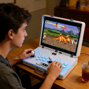 Console <span class=keywords><strong>de</strong></span> <span class=keywords><strong>jeu</strong></span> d'arcade pliable à double écran, écran 21 pouces, portable, avec cabinet <span class=keywords><strong>en</strong></span> métal et verre, joystick, fonction monnayeur, Claw/Mini - Product Image 6