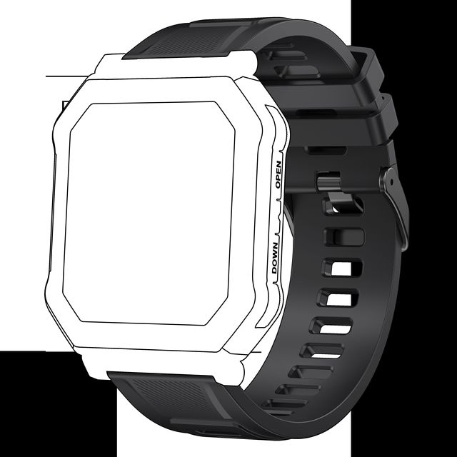 1.91" Square TFT Smartwatch OGS Full Touch Magnetic Charging Digital UI 24H Heart Rate Blood Oxygen IP68 Waterproof SIM Card