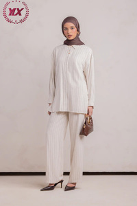 2026 Striped Muslim Prayer <strong>Set</strong> for Women Full Cover Abaya with Matching <strong>Hijab</strong> Islamic Soft Stretch Eid <strong>Gift</strong> - Product Image 3