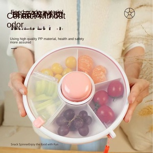 Rotating Snack Container Kids Snack Bundle Candy Box with Lid Portable Snack Serving Tray Melon Seed Plate <b>Storage</b> Boxes - Product Image 2