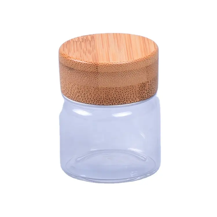 Factory direct Storage bottle can sugar clear jar set bamboo lid airtight glass jars