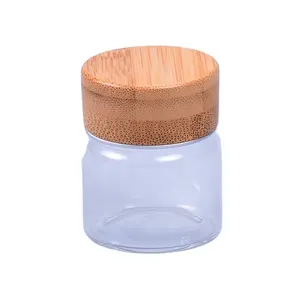 Fabriek Directe Opslag Fles Kan Suiker Clear Jar Set Bamboe Deksel Luchtdichte Glazen Potten