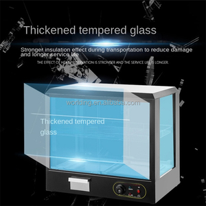 Vitrine isotherme électrique rouge pour aliments, au troisième étage, avec dispositif d'isolation pour poulet frit et vitrine à couettes - Product Image 3