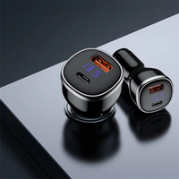 Cargador de Coche SUNDA 51W con Pantalla Digital, Cargador de Encendedor de Cigarrillos de Doble Puerto, Adaptador de Cargador USB-A+Tipo C