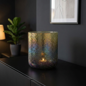 Porte-bougie en verre artisanal, verre mercure, pot à bougie personnalisé, décoration pour la maison - Product Image 2